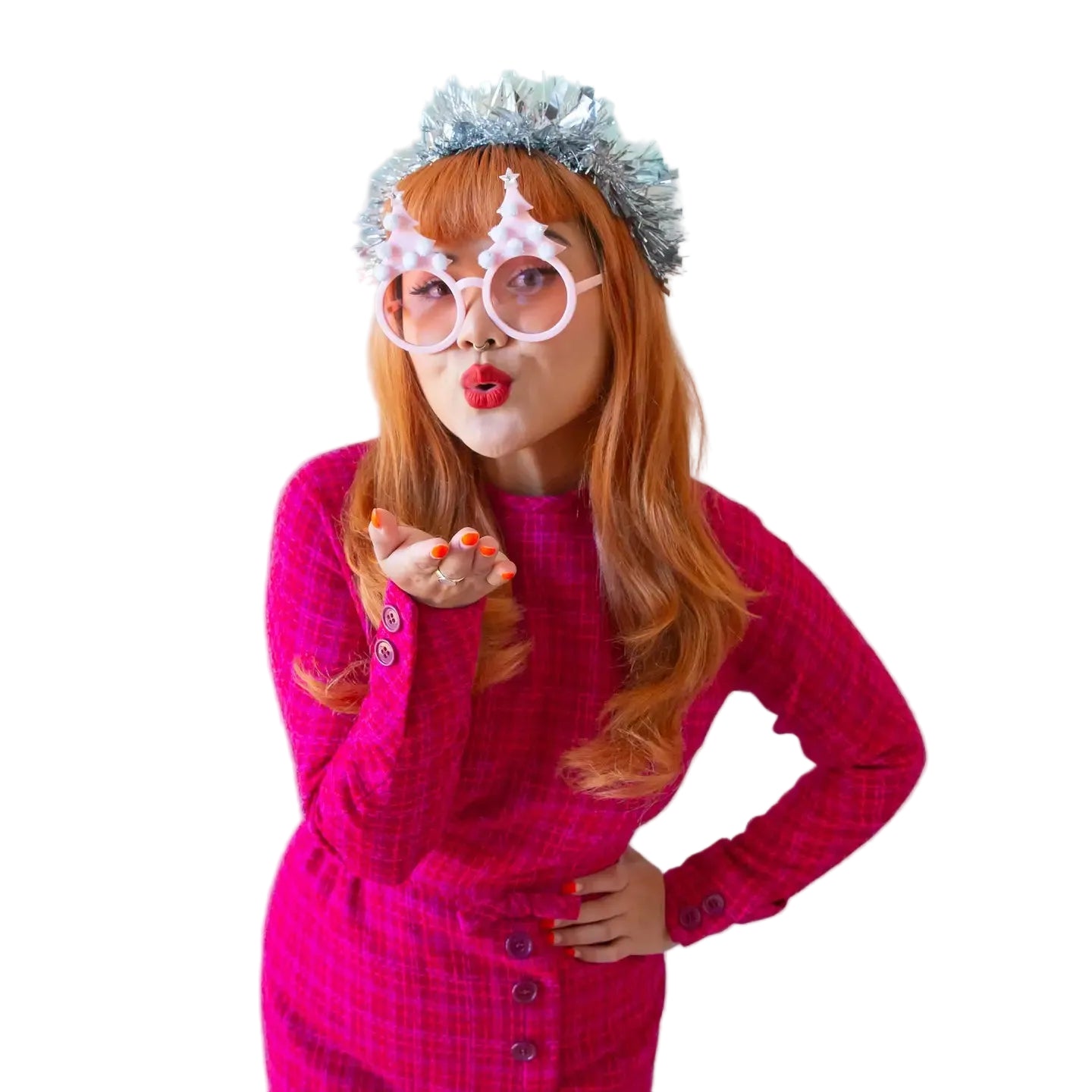 Gold Sparkle Christmas Tree Glasses