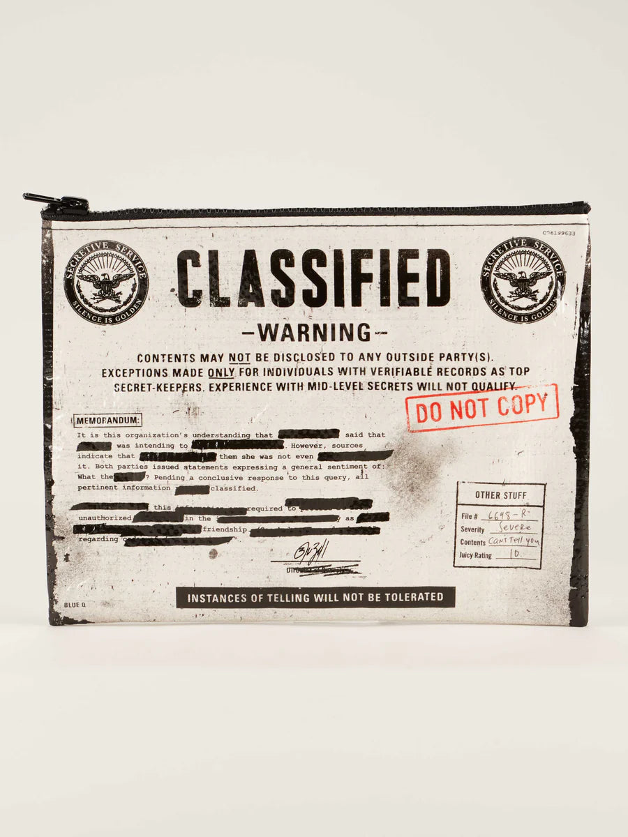 Zipper Pouch- Classified