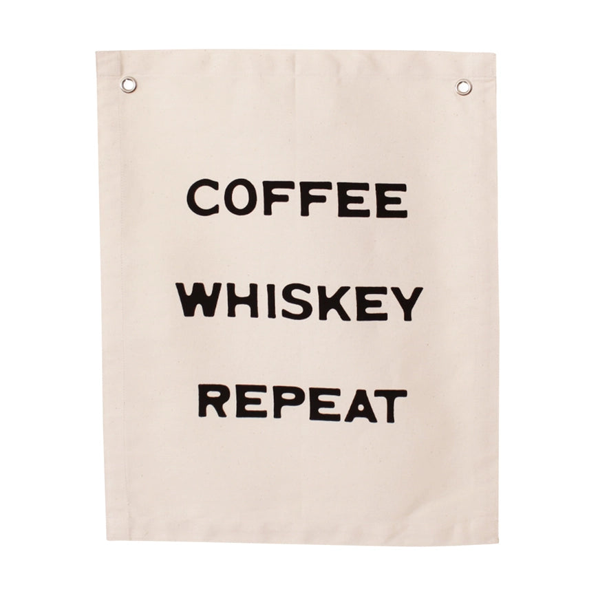 Coffee Whiskey Repeat Banner