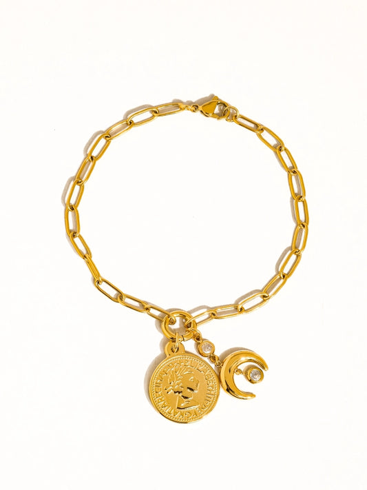 Lark Coin Moon Chain Bracelet