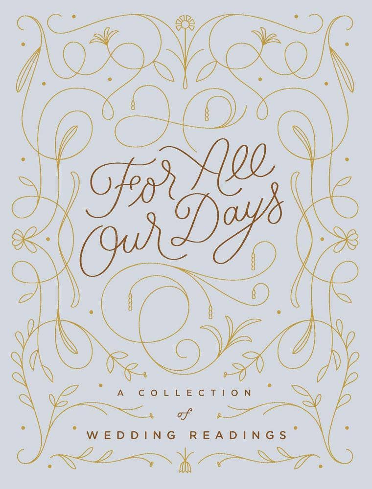 Book cover of 'For All Our Days' with decorative gold text on a light blue background