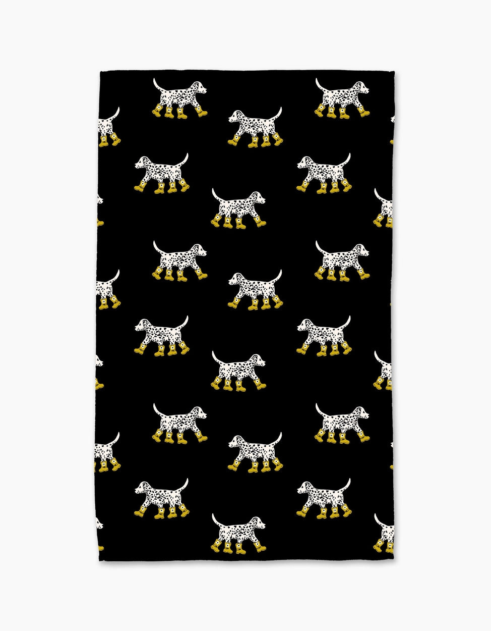Geometry Tea Towel-Dalmatian in Boots,Black