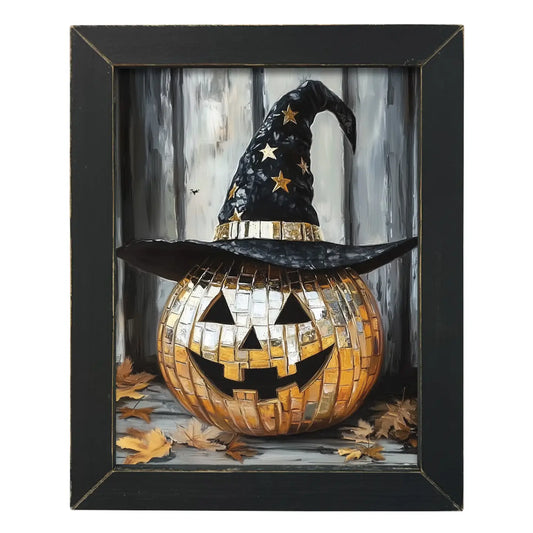 Disco Ball Jack O Lantern 12x16
