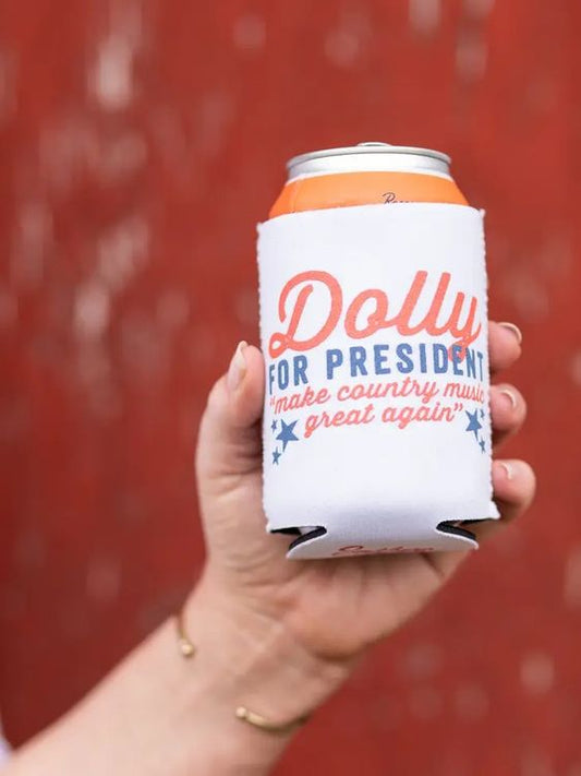 Dolly for President Can Coozie