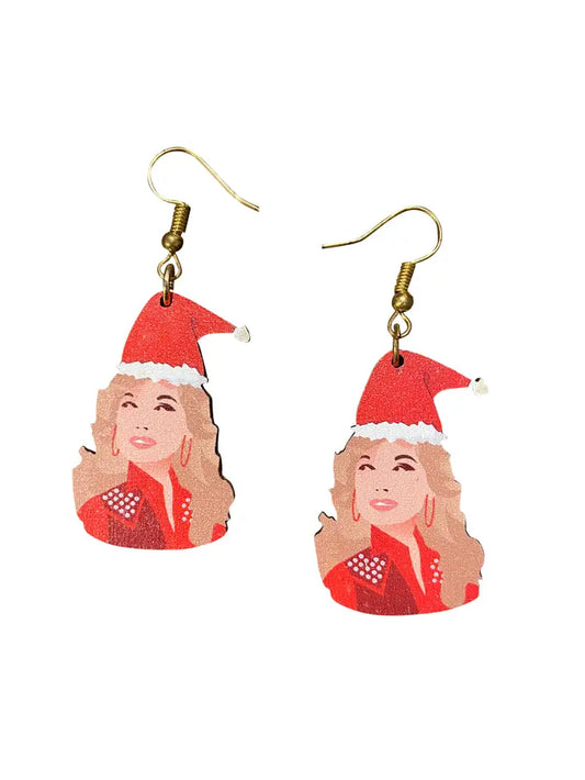 Dolly Parton Christmas Earrings