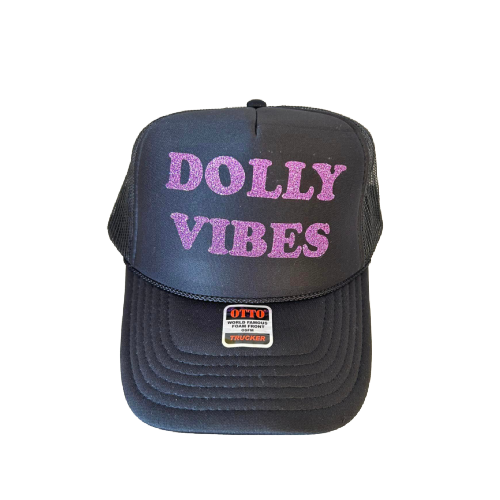 Dolly Vibes Black Trucker Hat