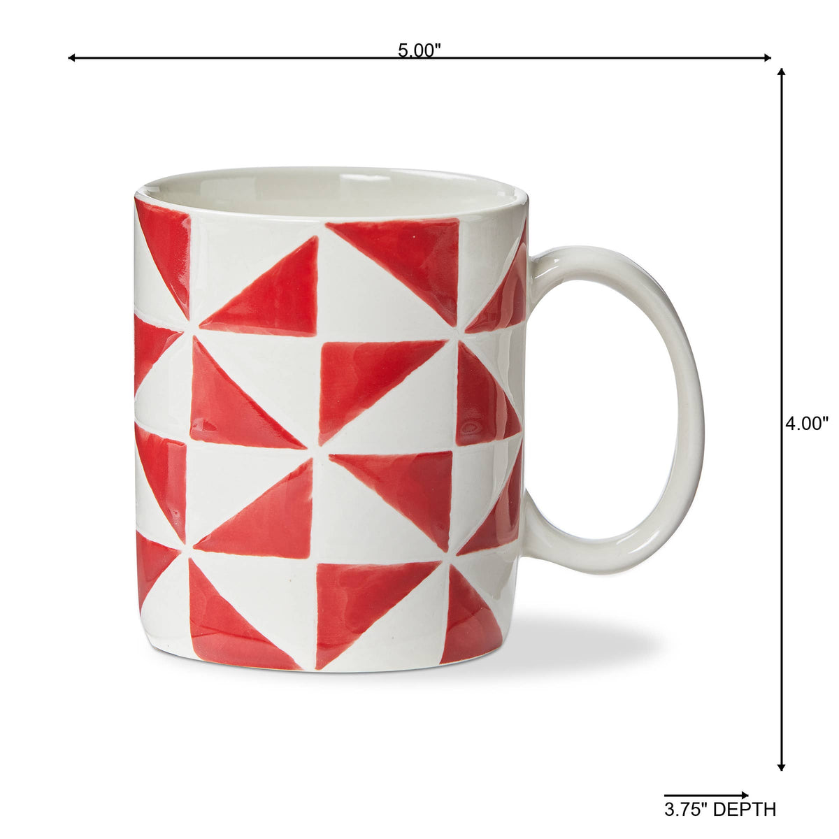 Pinwheel Mug Red Stoneware Summer
