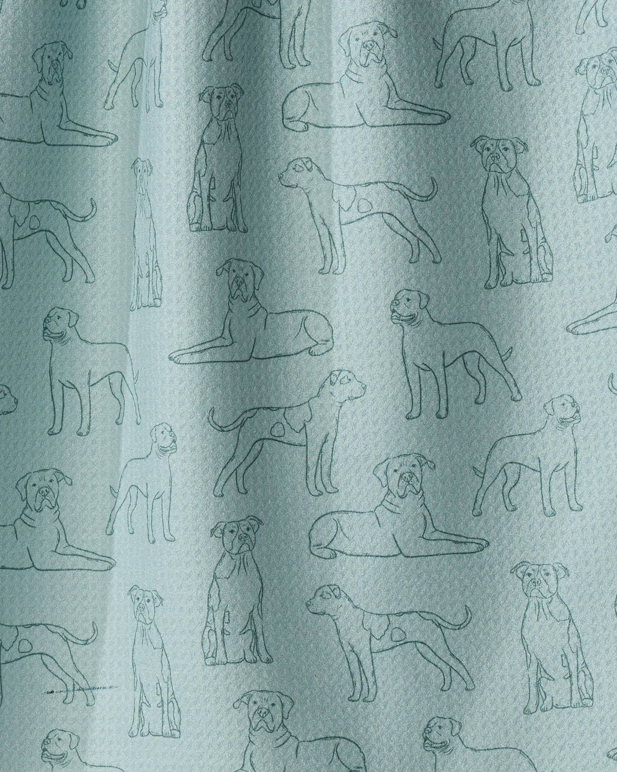 Geometry Tea Towel-Bulldog Pups , Rain
