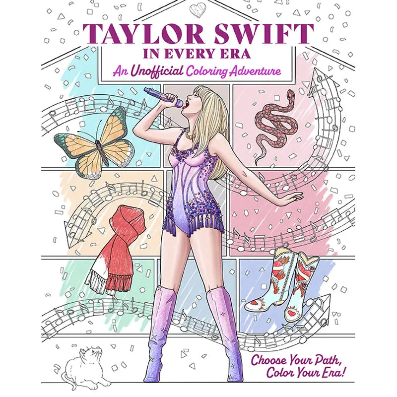 T Swift in Every Era Unofficial Coloring Book