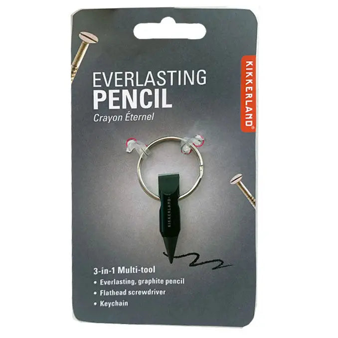 Kikkerland Everlasting Pencil packaging with product and branding details.