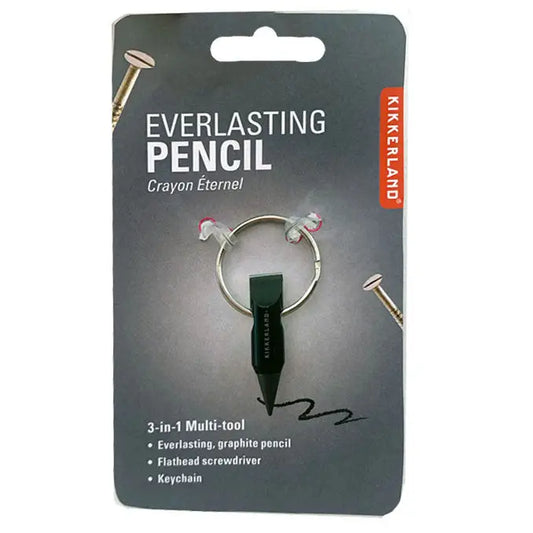 Kikkerland Everlasting Pencil packaging with product and branding details.