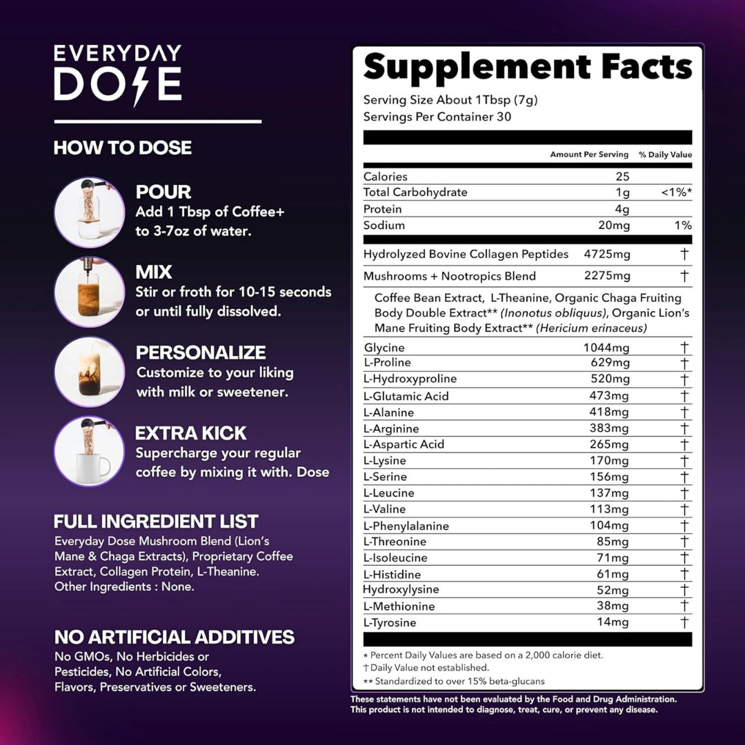 Everyday Dose Mushroom Coffee Single Serve Packet