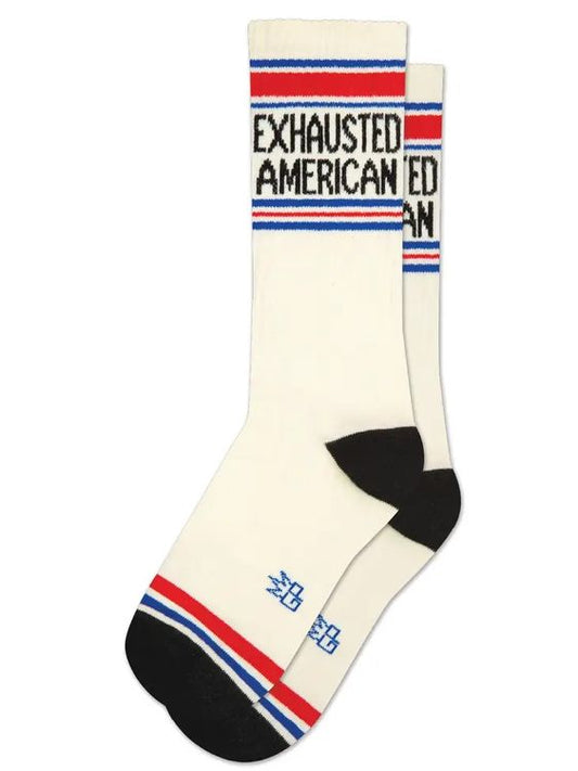 Exhausted American Gym Crew Socks