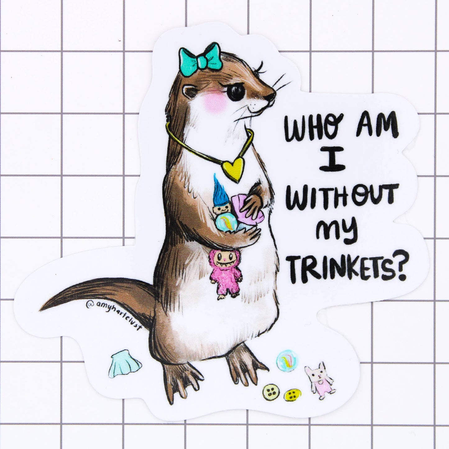 Trinket Otter Vinyl Sticker