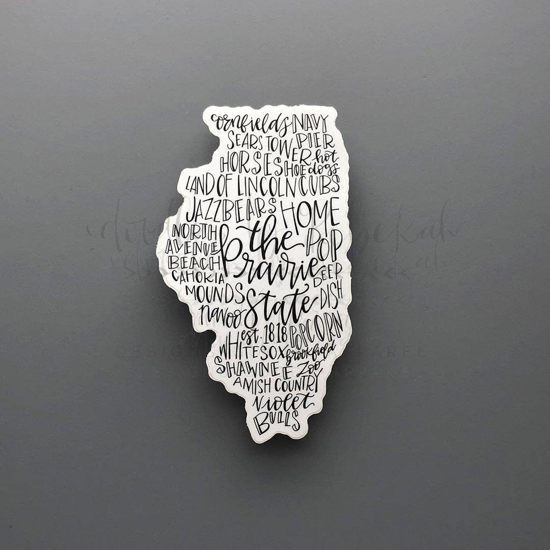Illinois Word Art Sticker