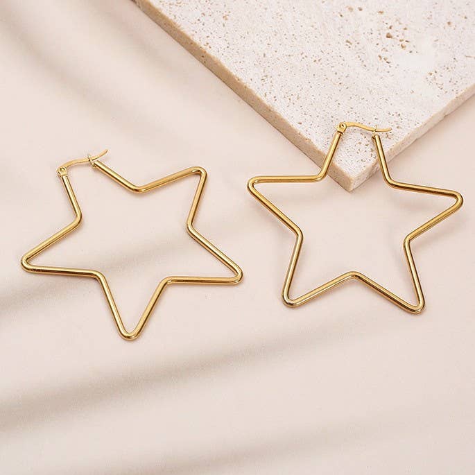 18K Stainless Steel Waterproof Tarnish Free Hoops