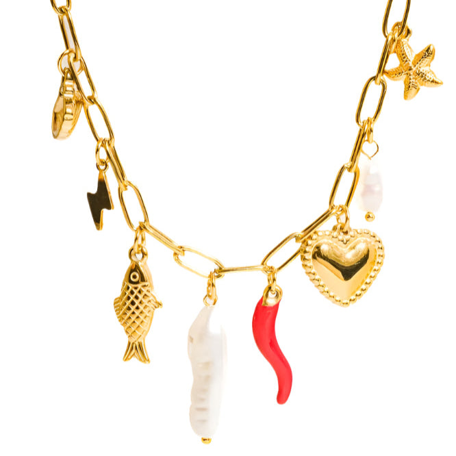 Pepper Fish Charm Necklace