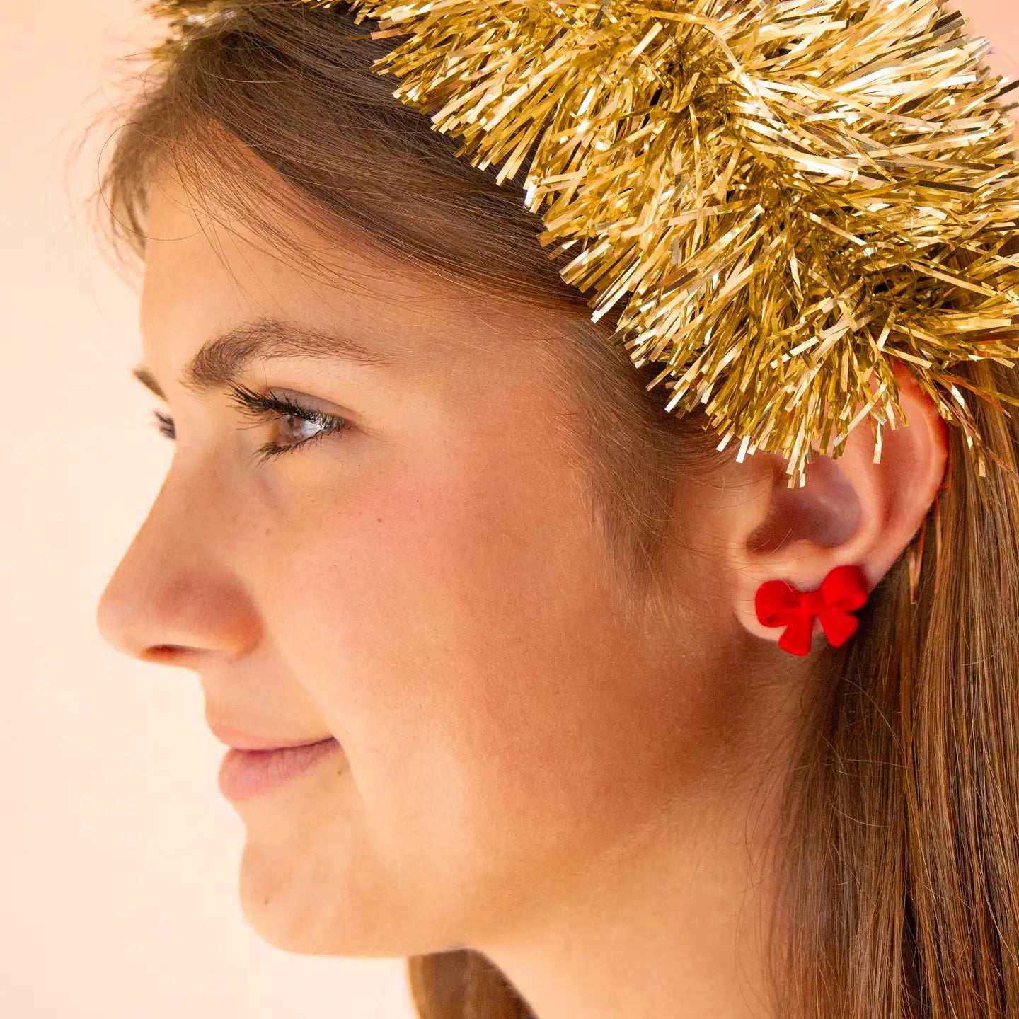 Flocked Bow Earrings