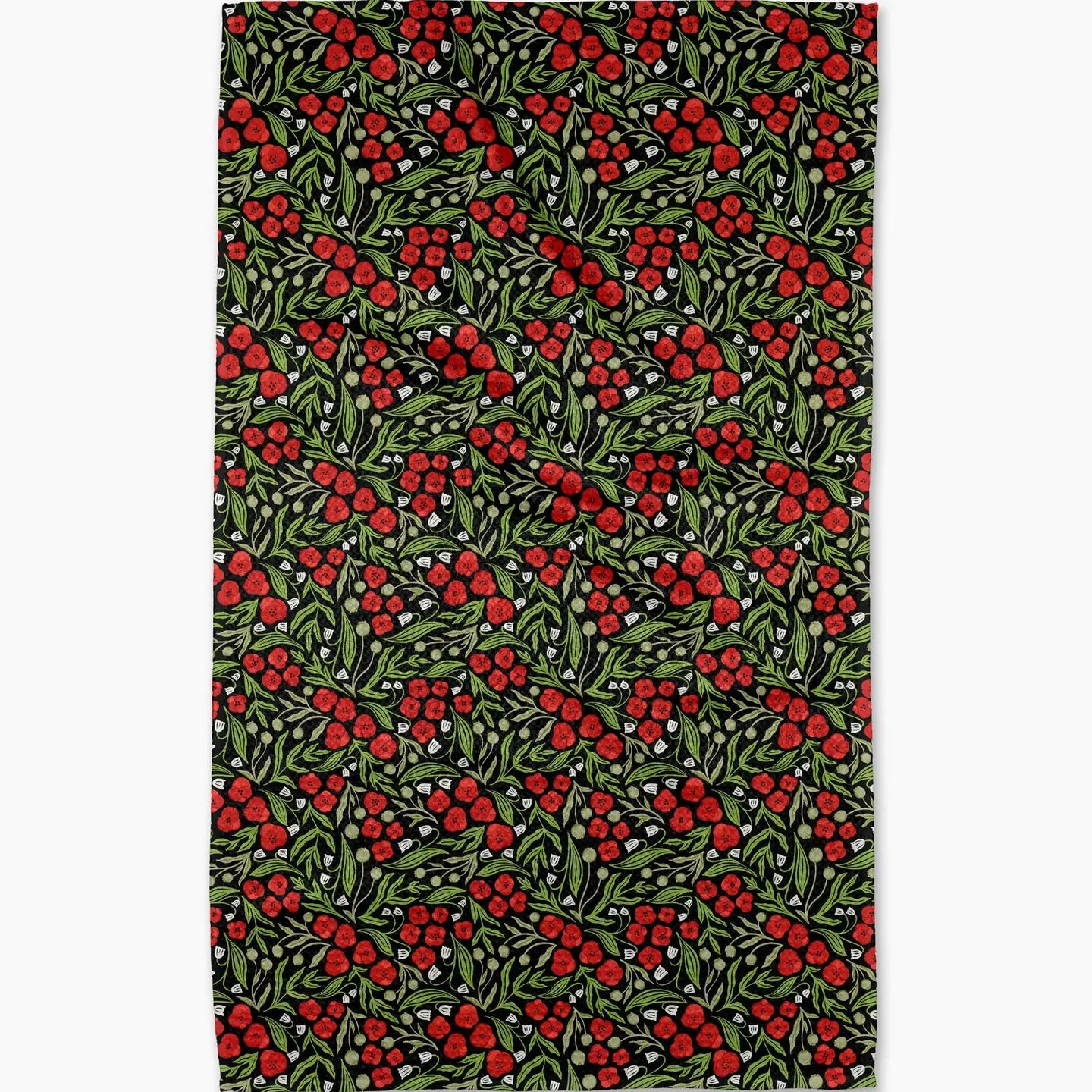 Geometry Tea Towel- Flowing Poppies