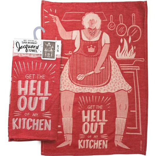 Jacquard Tea Towel-Get the Hell Out of my Kitchen