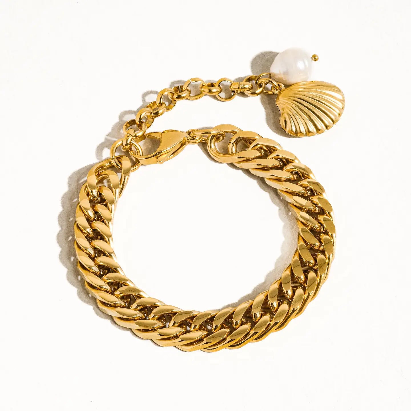 Tossa Gold and Pearl Chain Bracelet