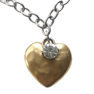 Hammered Heart Mixed Metal Necklace