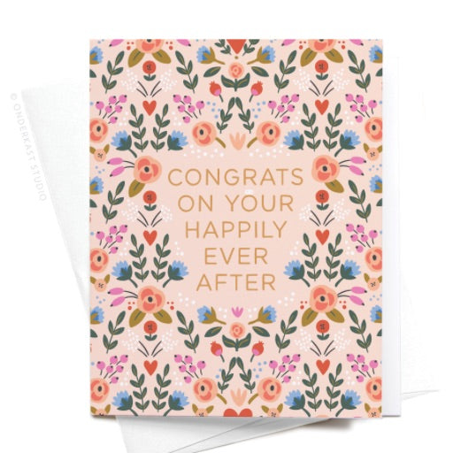 Floral Happy Ever After Congratulations Card