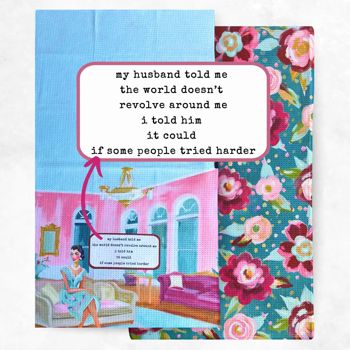 Reversible Tea Towel- Revolve Around Me