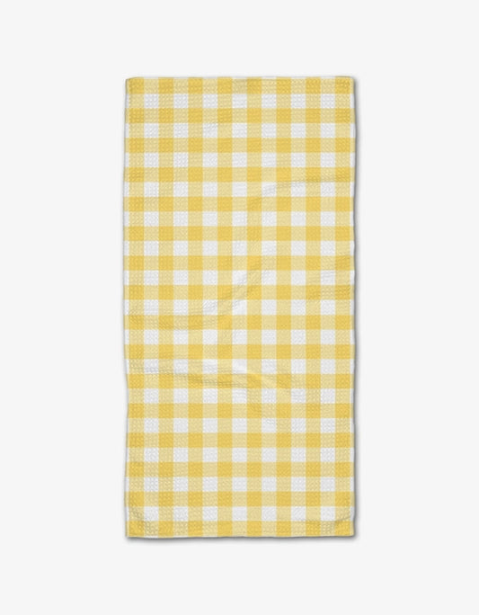 Geometry Bar Towel- Lemon Gingham