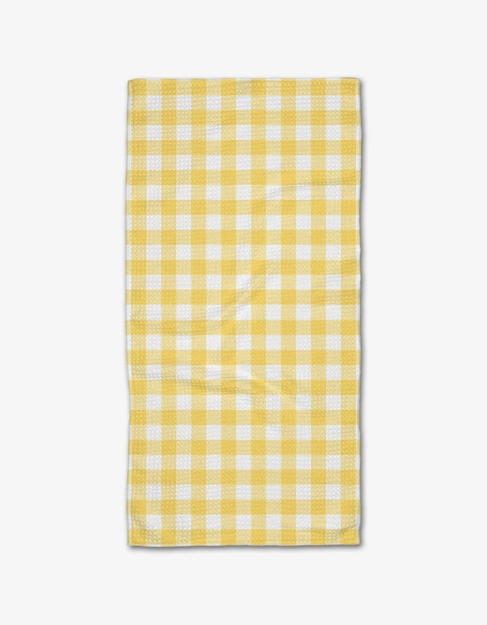 Geometry Bar Towel- Lemon Gingham