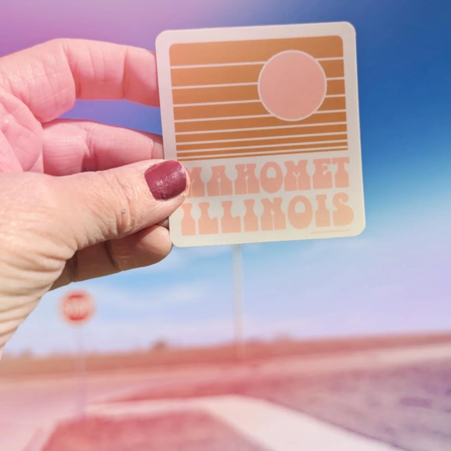 Mahomet Graphic Sunset Sticker