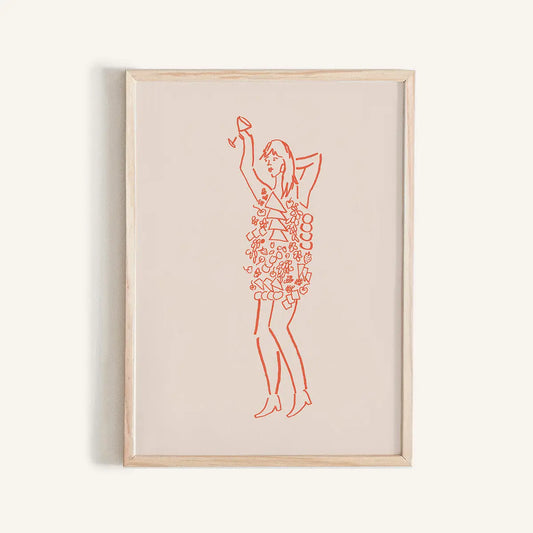 Miss Charcuterie Mini Art Print 5x7 Unframed