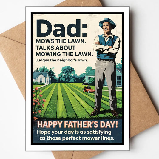 Mows The Lawn Father's Day Card