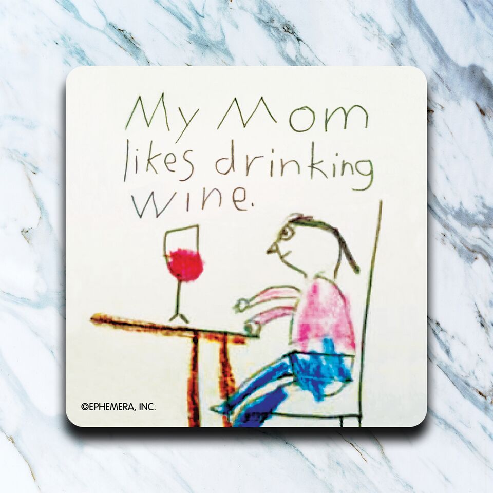 Neoprene Coaster-My Mom Likes Wine