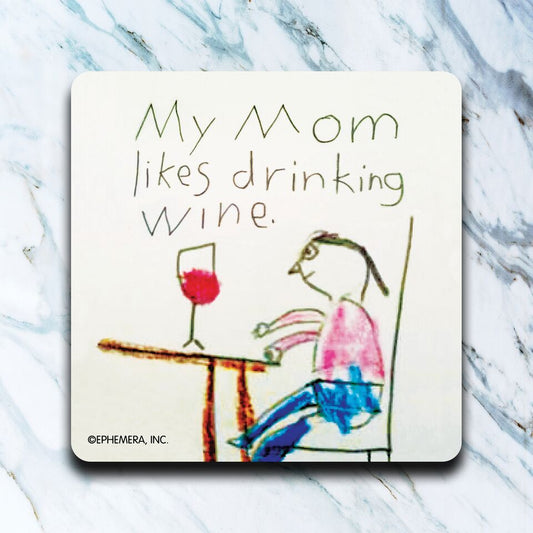 Neoprene Coaster-My Mom Likes Wine