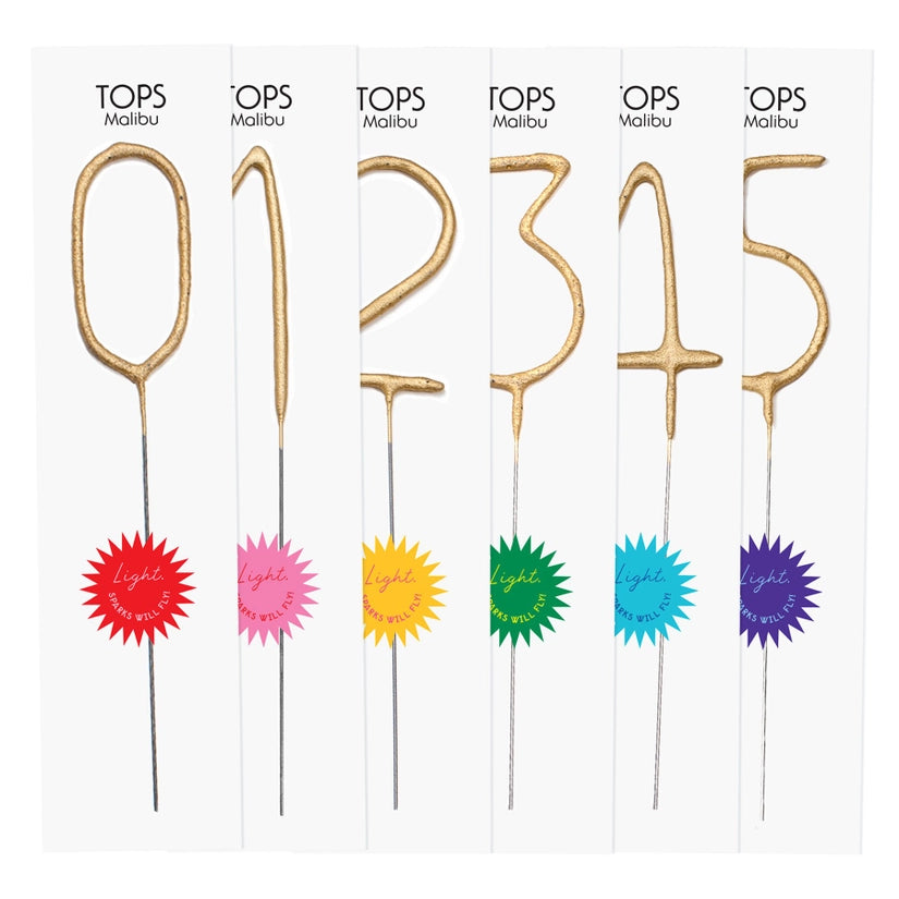 Mini Gold Number Sparkler 8"