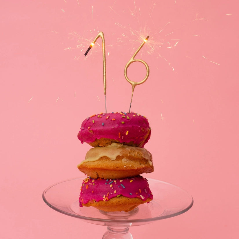 Mini Gold Number Sparkler 8"