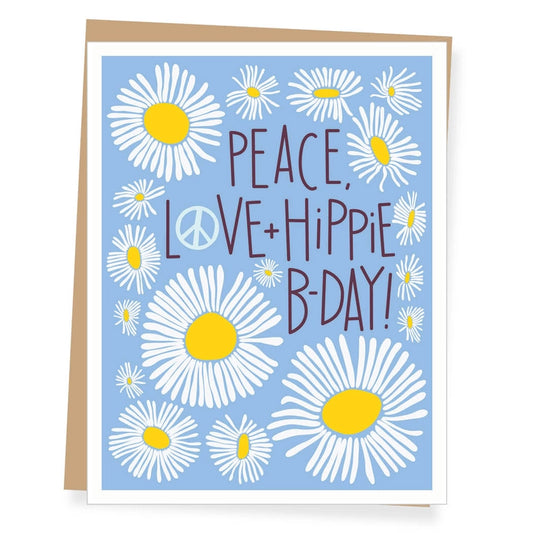 Peace Love Hippie Birthday Card