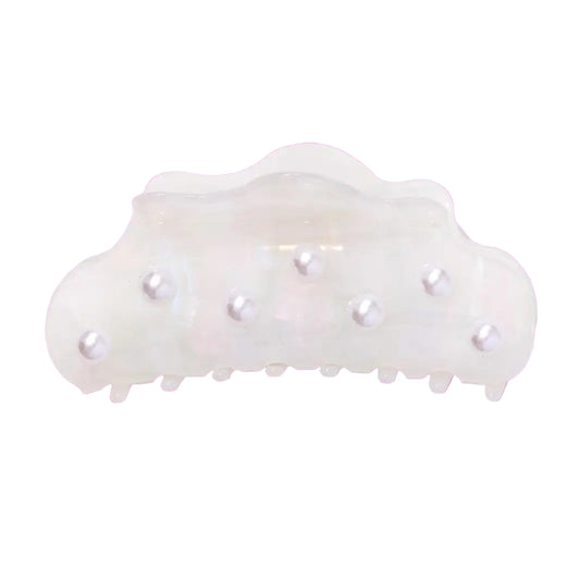 Iridescent Claw Clip with Pearls