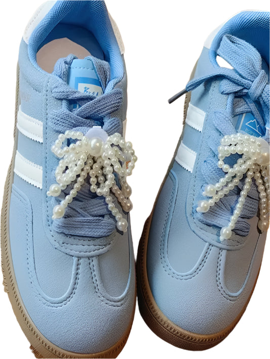 Pearl Bow Ribbon Shoe Charm