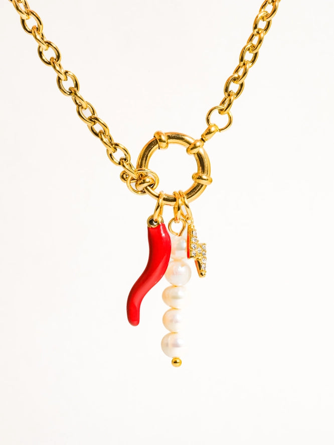 Pepper Pearl Charm Bracelet