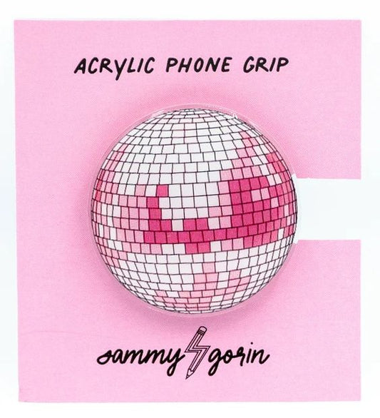 Pink Disco Ball Phone Grip