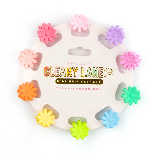 Rainbow Flowers Mini Claw Clip Set
