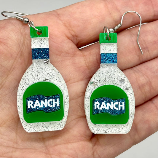 Ranch Dressing Acrylic Earrings