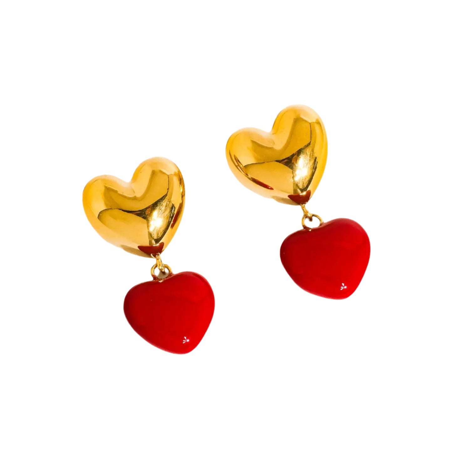 Vintage Red Heart Earrings