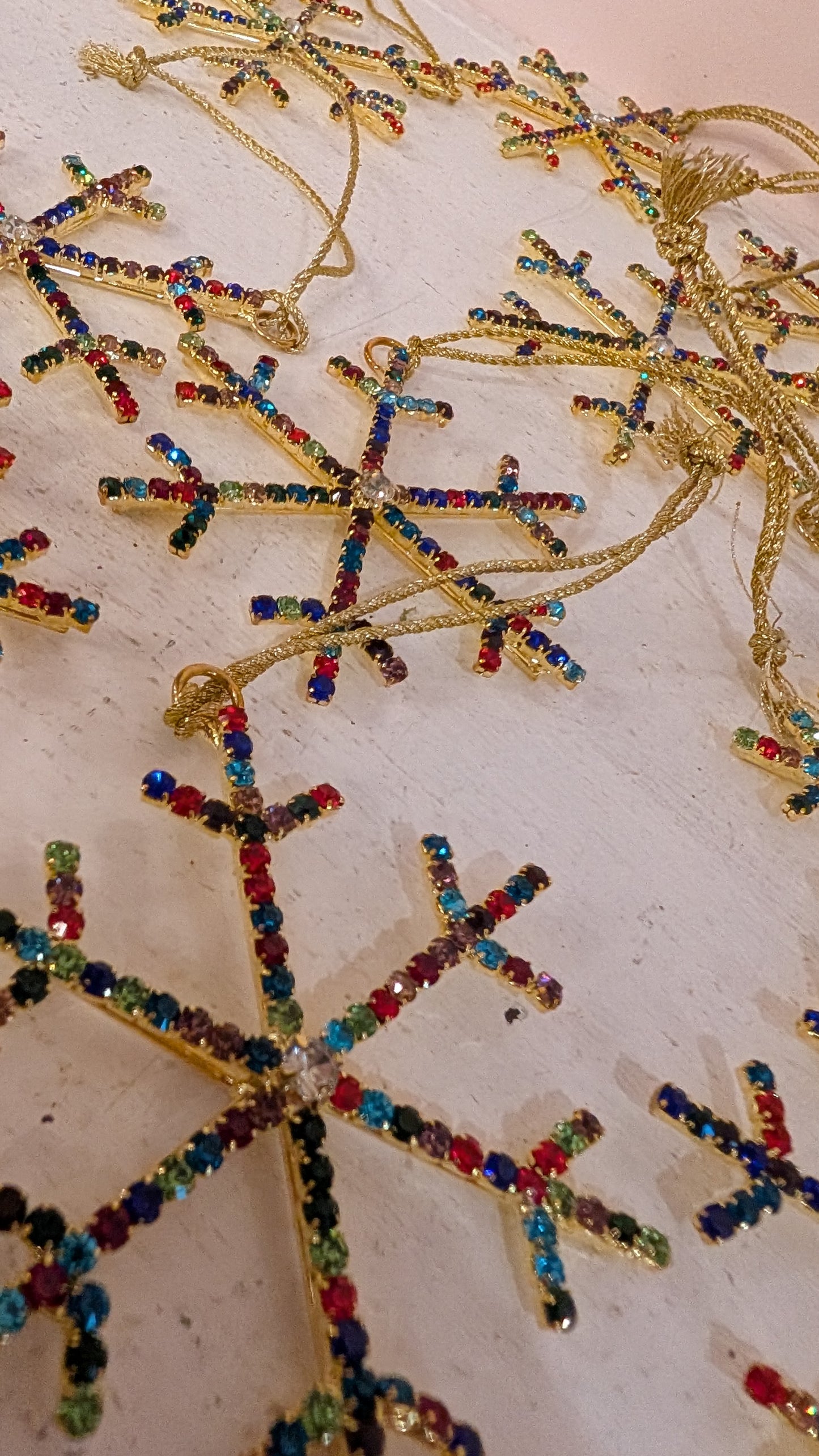 Multi Colored Jeweled Ornament-Sm