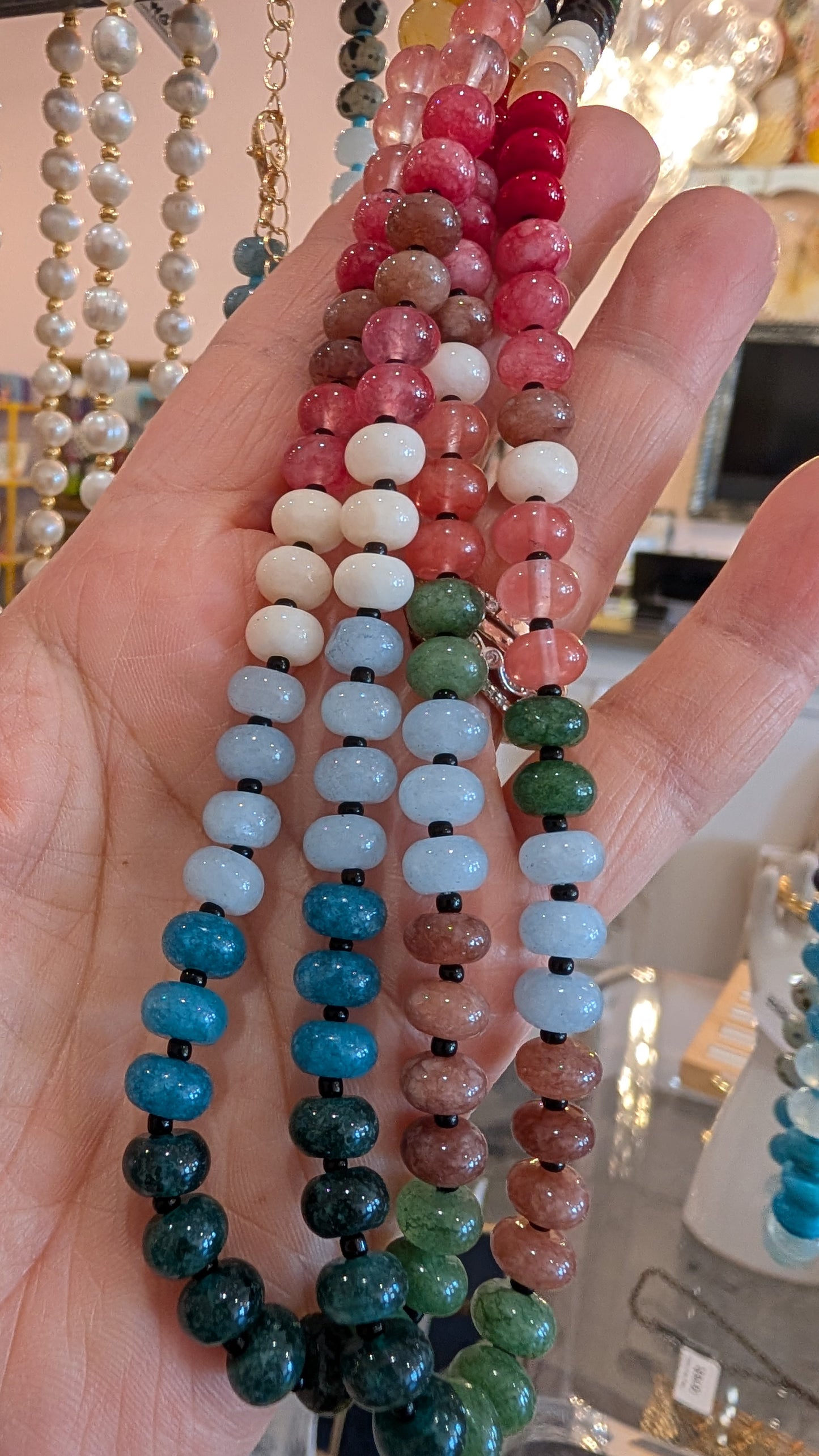 Natural Agate Candy Bead Necklace