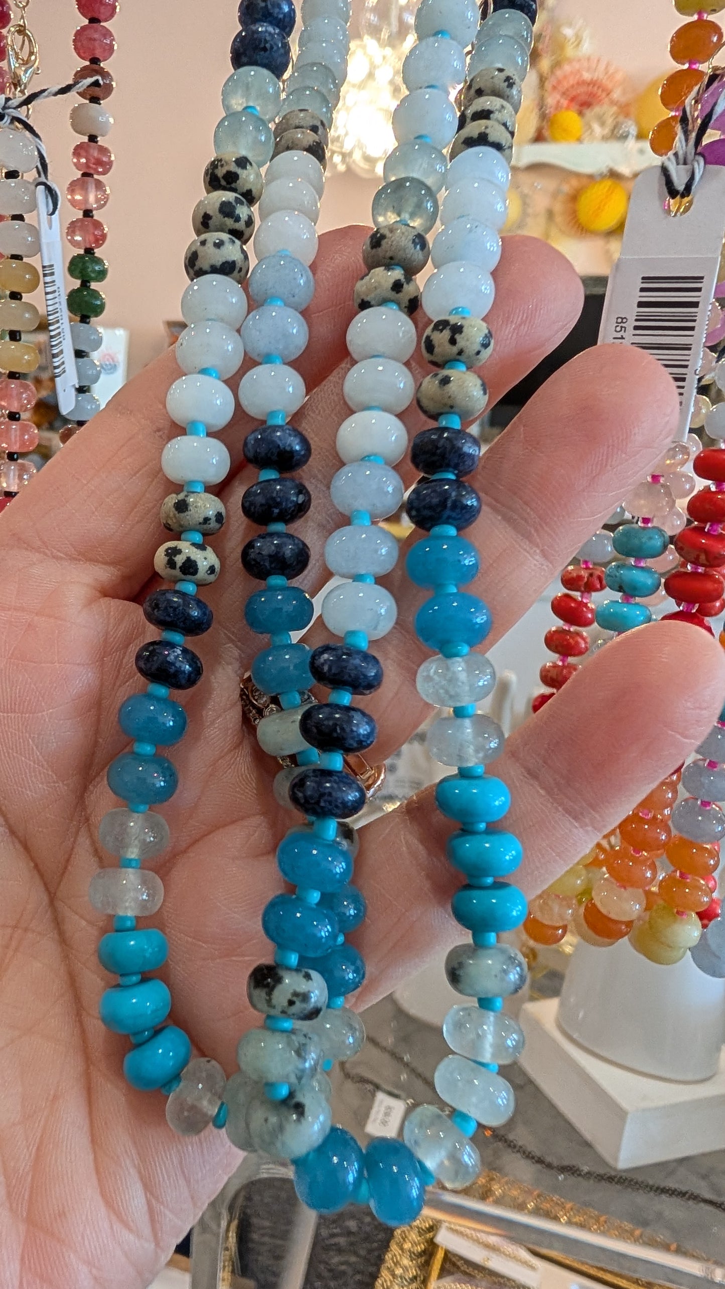 Natural Agate Candy Bead Necklace
