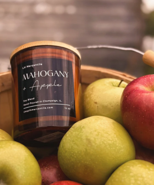 LH Mercantile Candle-Mahogany and Apple