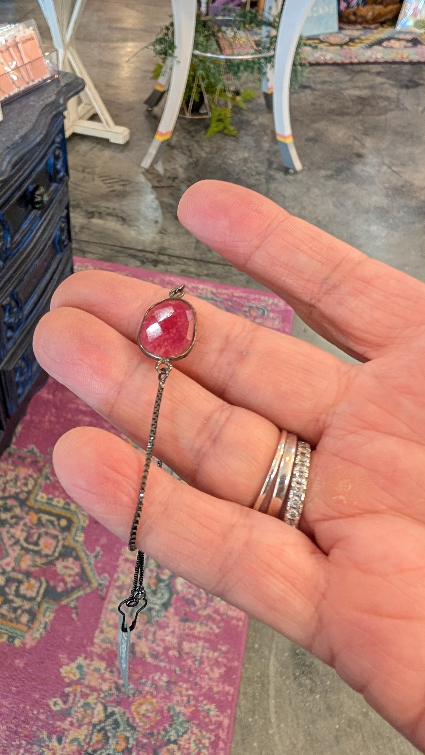 Genuine Ruby Slider Bracelet